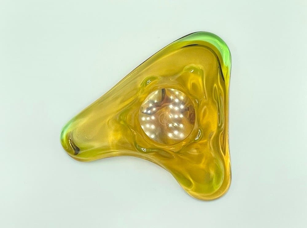 Art glass bowl, golden glass, by F. Zemek, Czech Republic, 1960s. - 157188