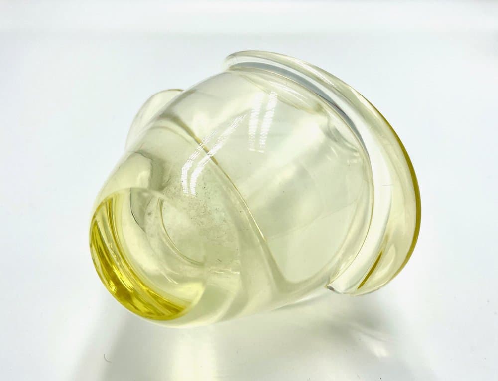 Vase, yellow glass, by F. Zemek, Czechoslovakia, 1950s. - 157227