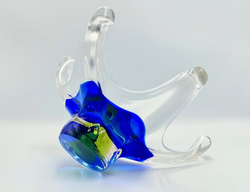 Art glass bowl, multicolor glass, by J. Hospodka, Czech Republic, 1960s. - 157234