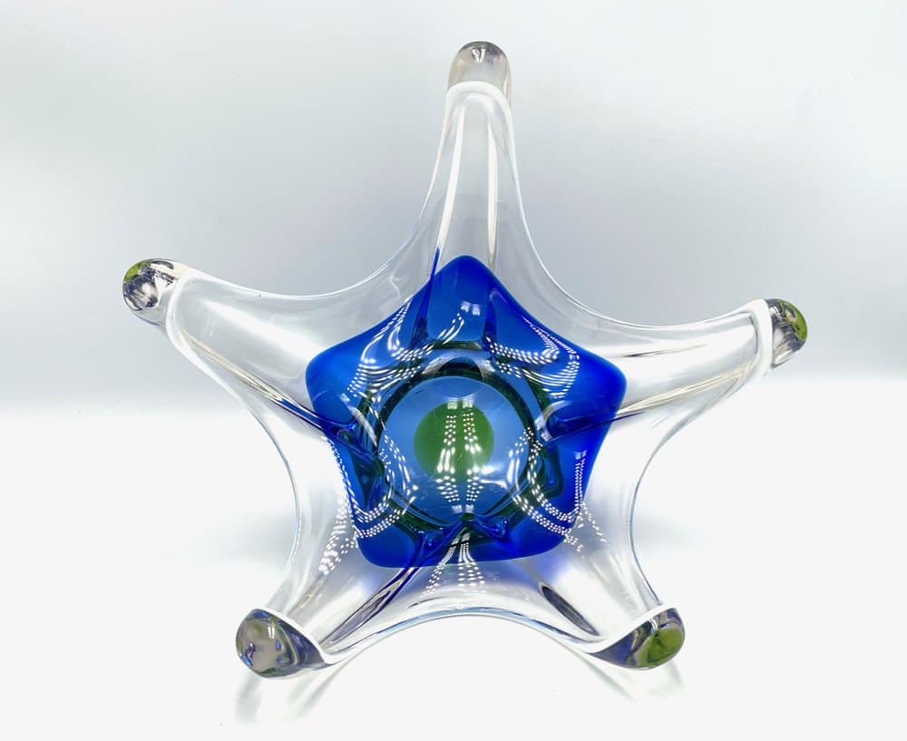 Art glass bowl, multicolor glass, by J. Hospodka, Czech Republic, 1960s. - 157235