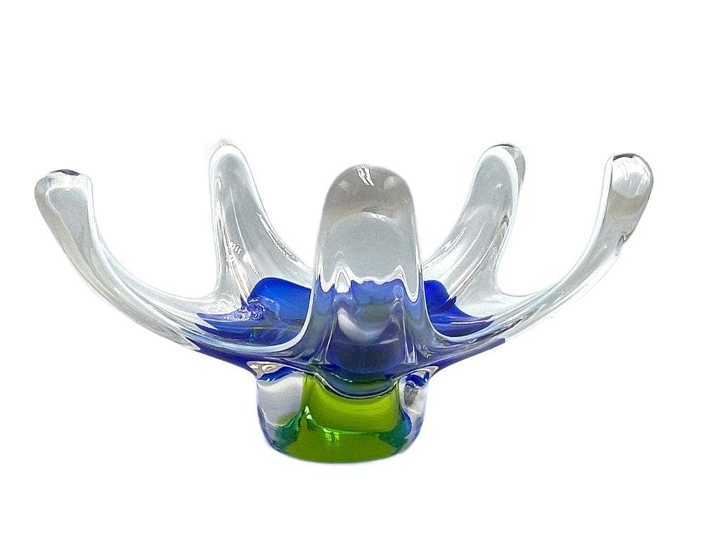 Art glass bowl, multicolor glass, by J. Hospodka, Czech Republic, 1960s.