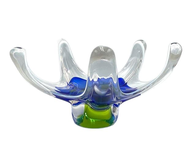 Art glass bowl, multicolor glass, by J. Hospodka, Czech Republic, 1960s. - DIMENSION