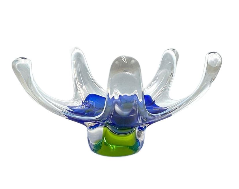 Art glass bowl, multicolor glass, by J. Hospodka, Czech Republic, 1960s.