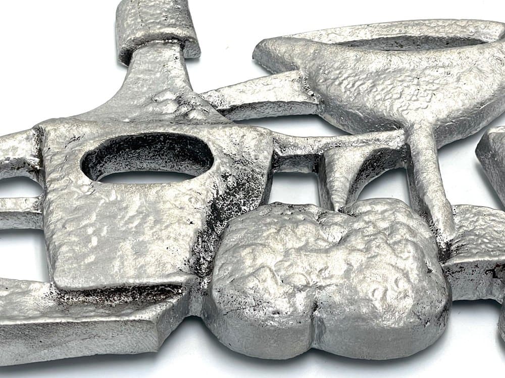 Relief ścienny, srebrny, aluminium, Czechy, lata 50. - 157251