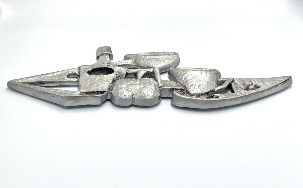 Relief ścienny, srebrny, aluminium, Czechy, lata 50. - 157252