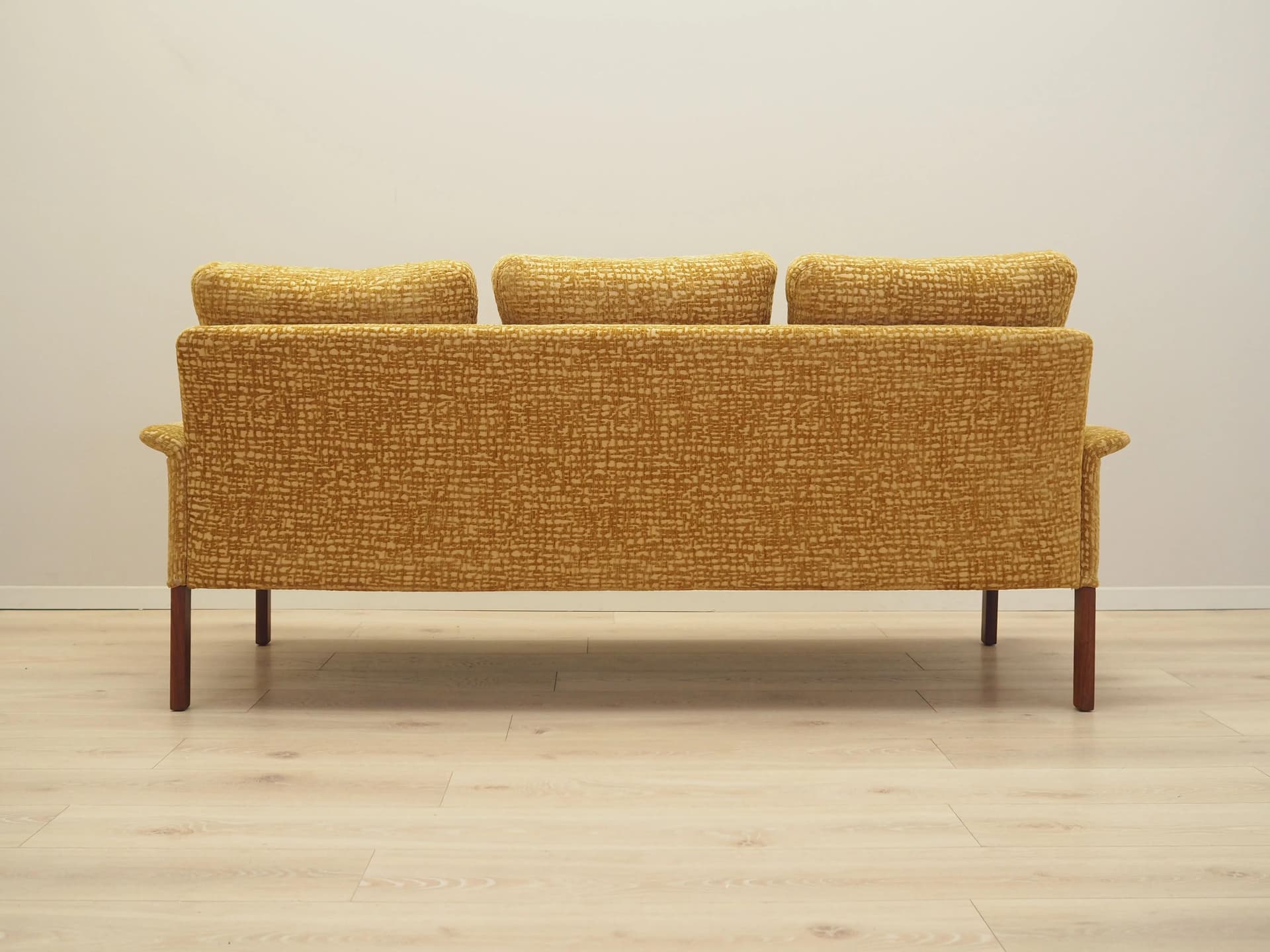 Sofa, yellow fabric, by H. Olsen, Denmark, 1960s - 9855