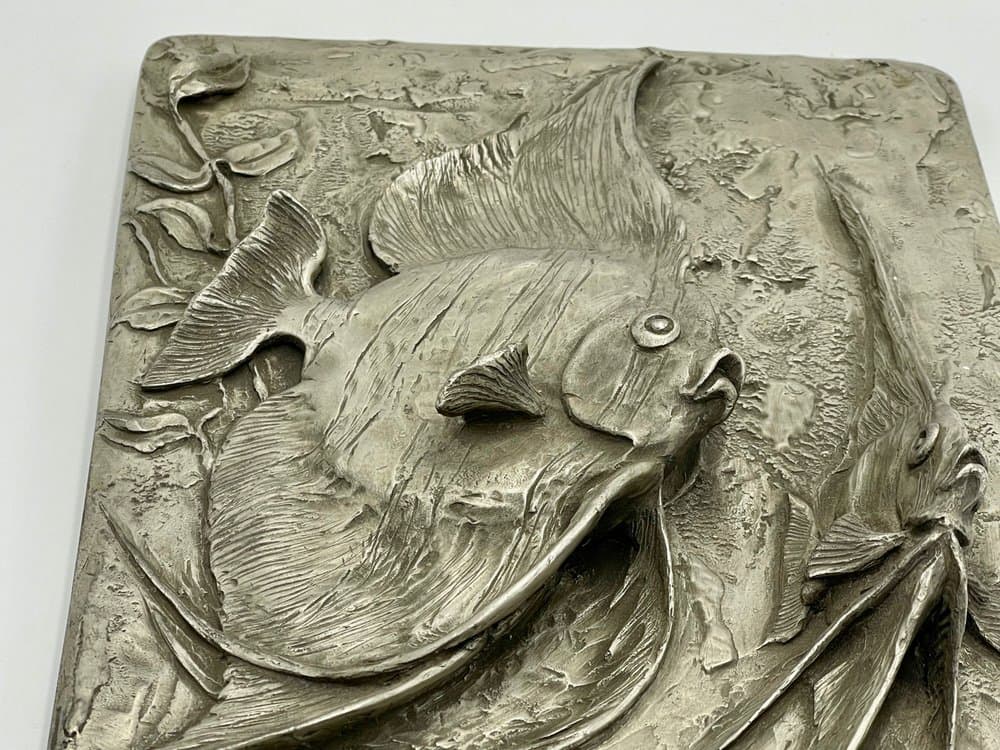 Relief ścienny, Volkskunst Rottal Inn, srebrny, cyna, Niemcy, lata 70. - 157282