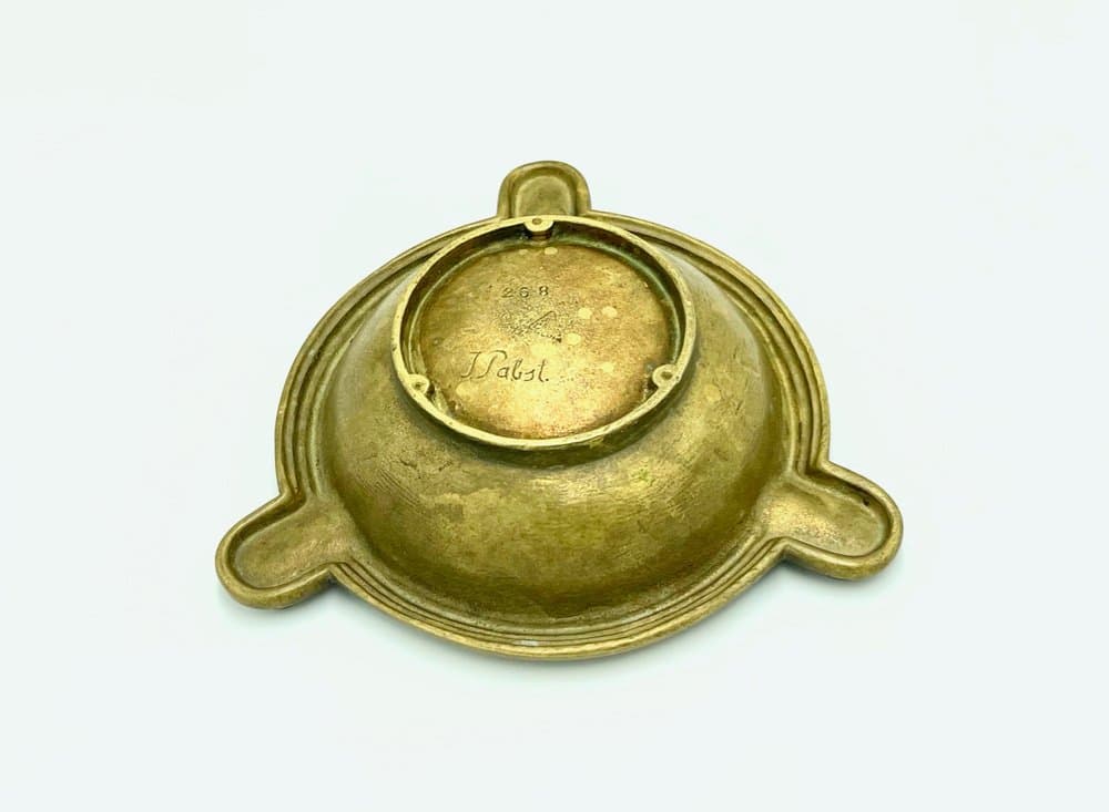 Popielniczka, brąz złoty, proj. J. Pabst, BKB Berliner Bildguss, Niemcy, lata 30. - 157286