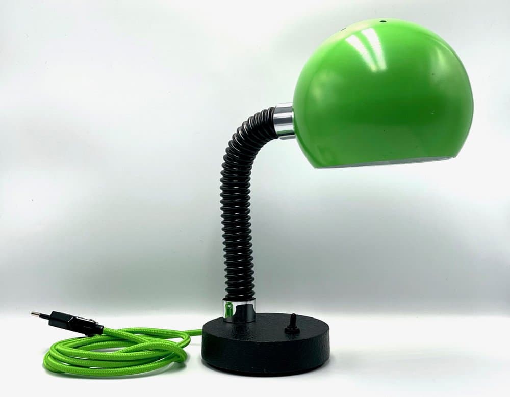 pair of table lamps Space Age, green metal, by E. Hillebrand, Germany, 1960s - 157297