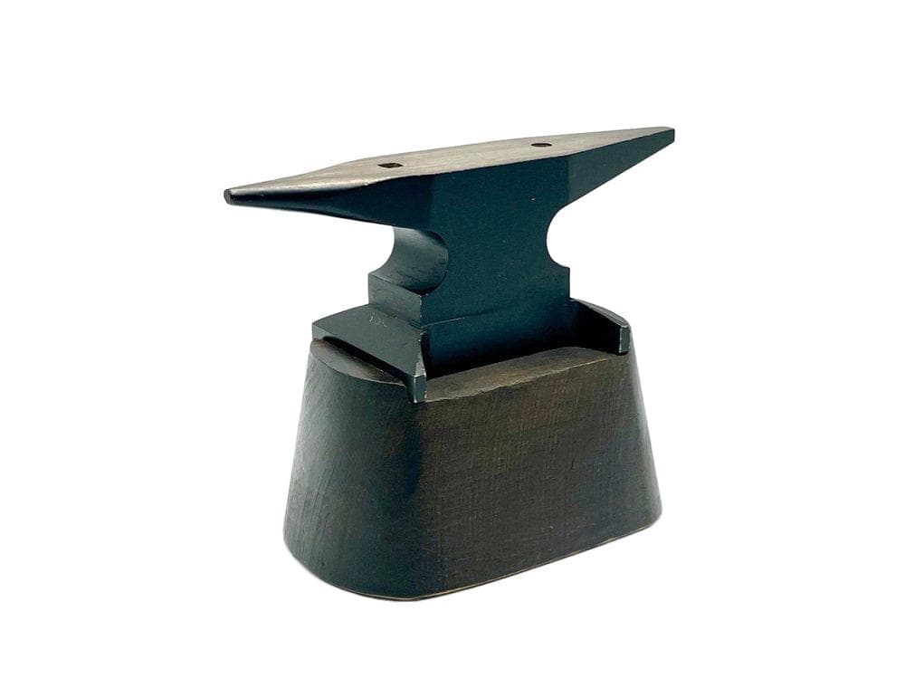 Rzeźba-kowadełko dekoracyjne, czarny brąz, lata 50.