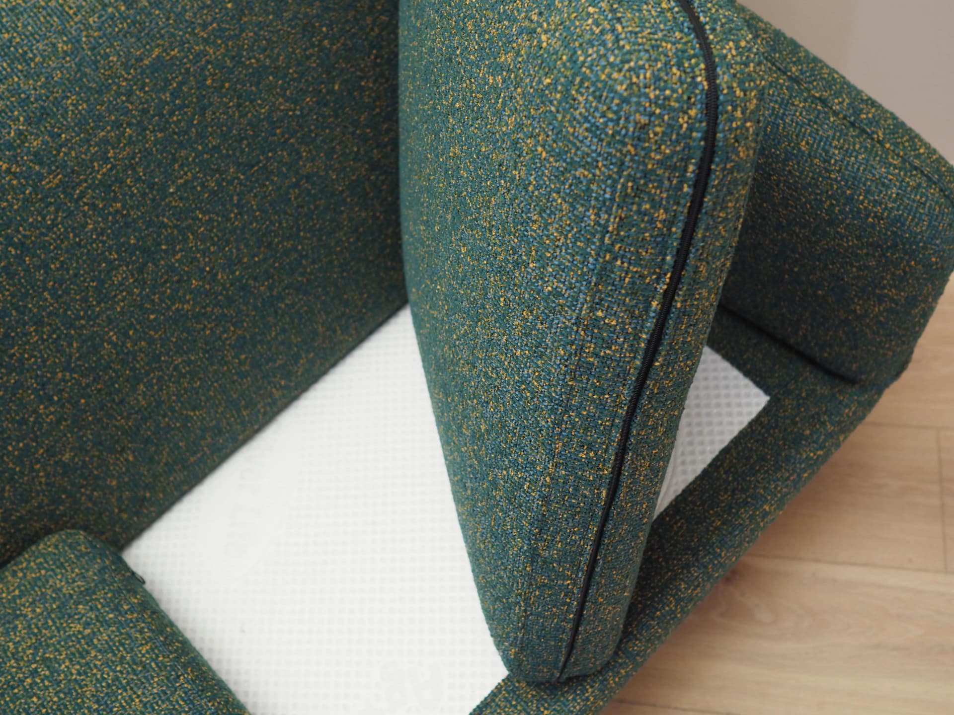 Sofa ML-90, zielony melanż, wełna dąb, proj. I. Wikkelsø, A. Mikael Laursen, Dania, lata 60. - 9849