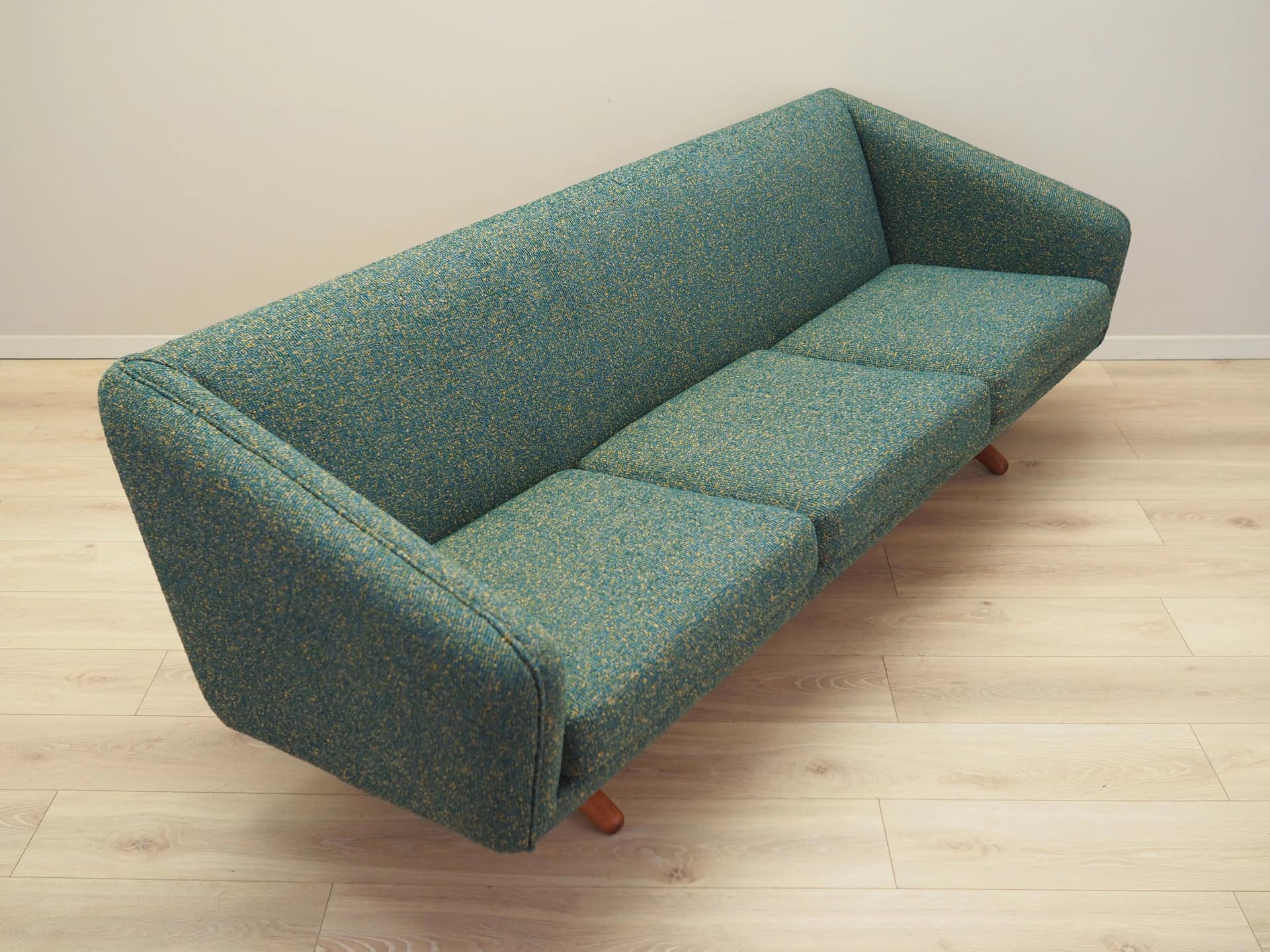 Sofa ML-90, zielony melanż, wełna dąb, proj. I. Wikkelsø, A. Mikael Laursen, Dania, lata 60. - 9846