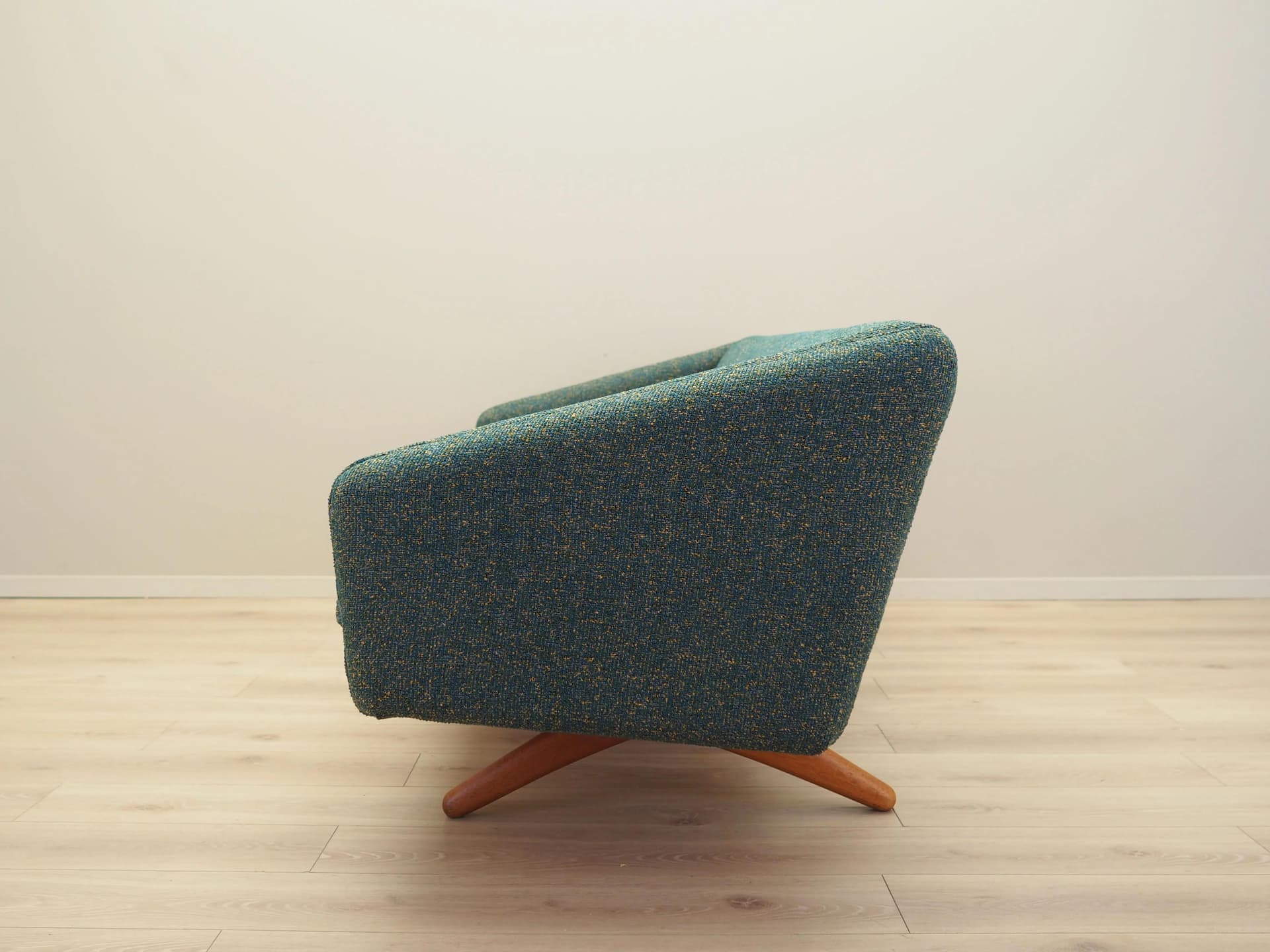 Sofa ML-90, zielony melanż, wełna dąb, proj. I. Wikkelsø, A. Mikael Laursen, Dania, lata 60. - 9843