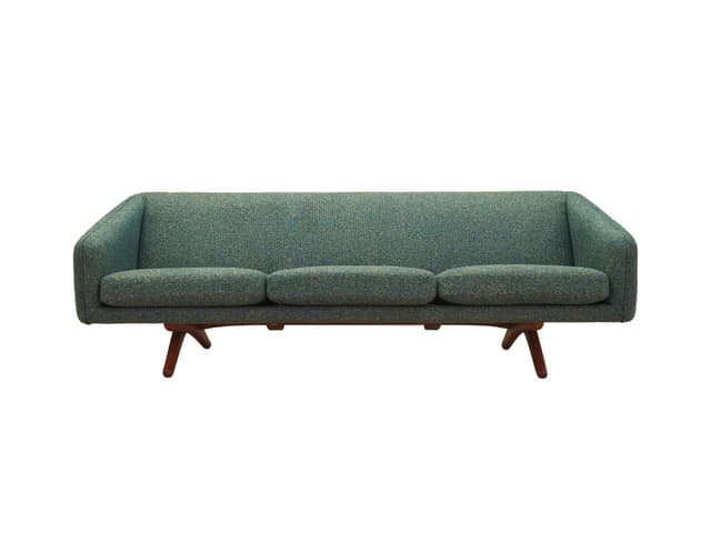 Sofa ML-90, zielony melanż, wełna dąb, proj. I. Wikkelsø, A. Mikael Laursen, Dania, lata 60. - WYMIARY