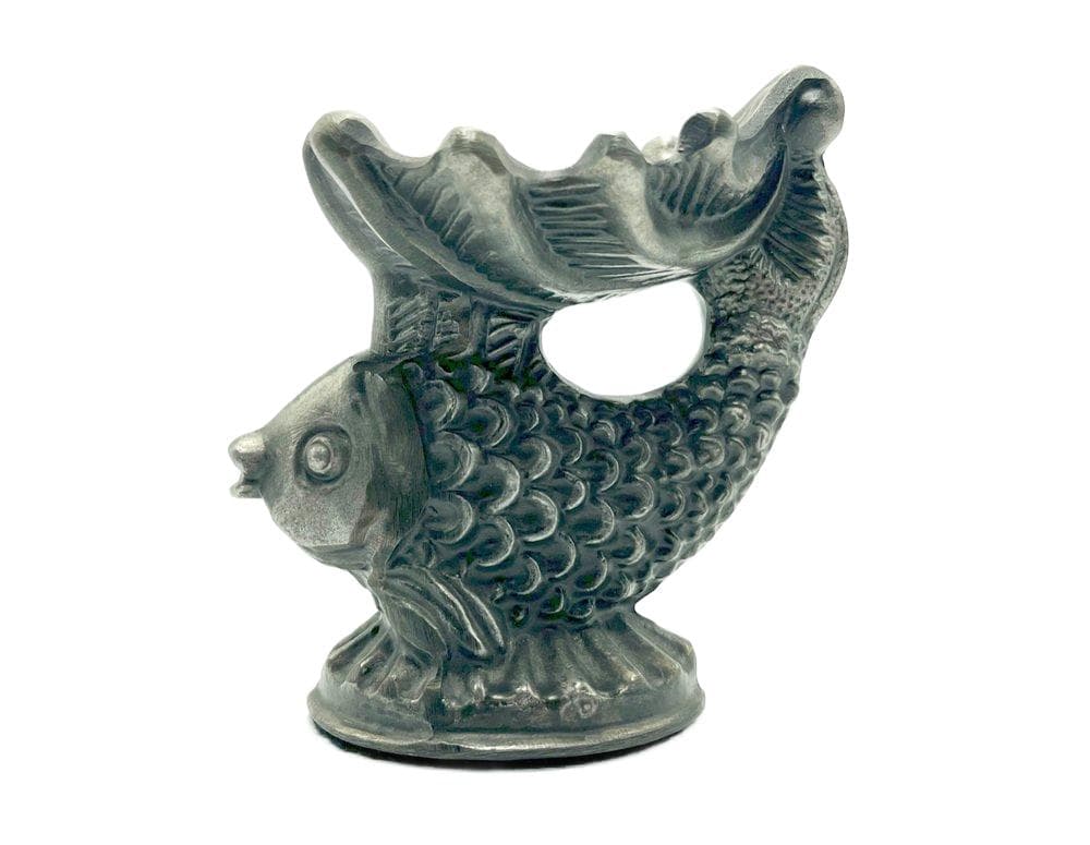 Popielniczka ryba, srebrny, cyna, Niemcy, lata 60.