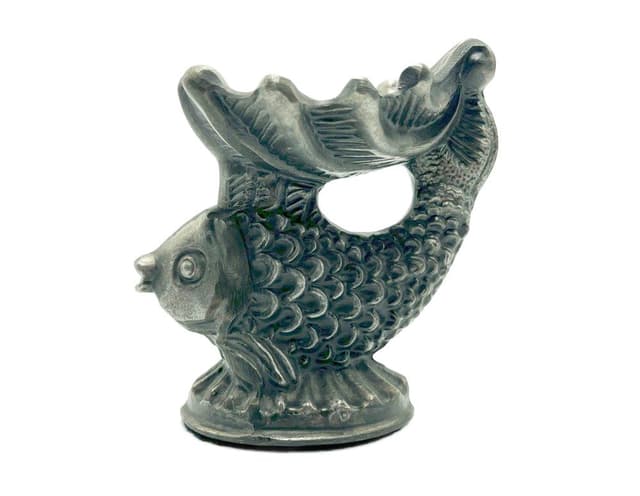 Popielniczka ryba, srebrny, cyna, Niemcy, lata 60. - WYMIARY