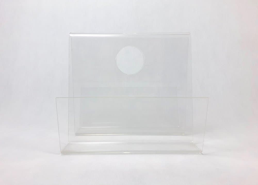 Stojak na czasopisma Space Age, transparentny, akryl, lata 70. - 157369