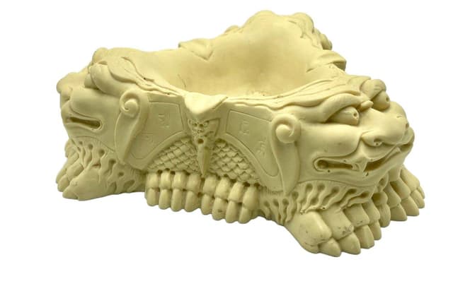 Popielniczka Foo Dog, kość słoniowa, Chiny, lata 60. - WYMIARY