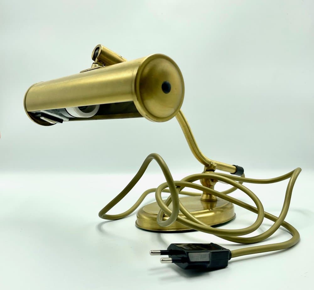 Piano table lamp, golden brass, Germany, 1960s. - 157387