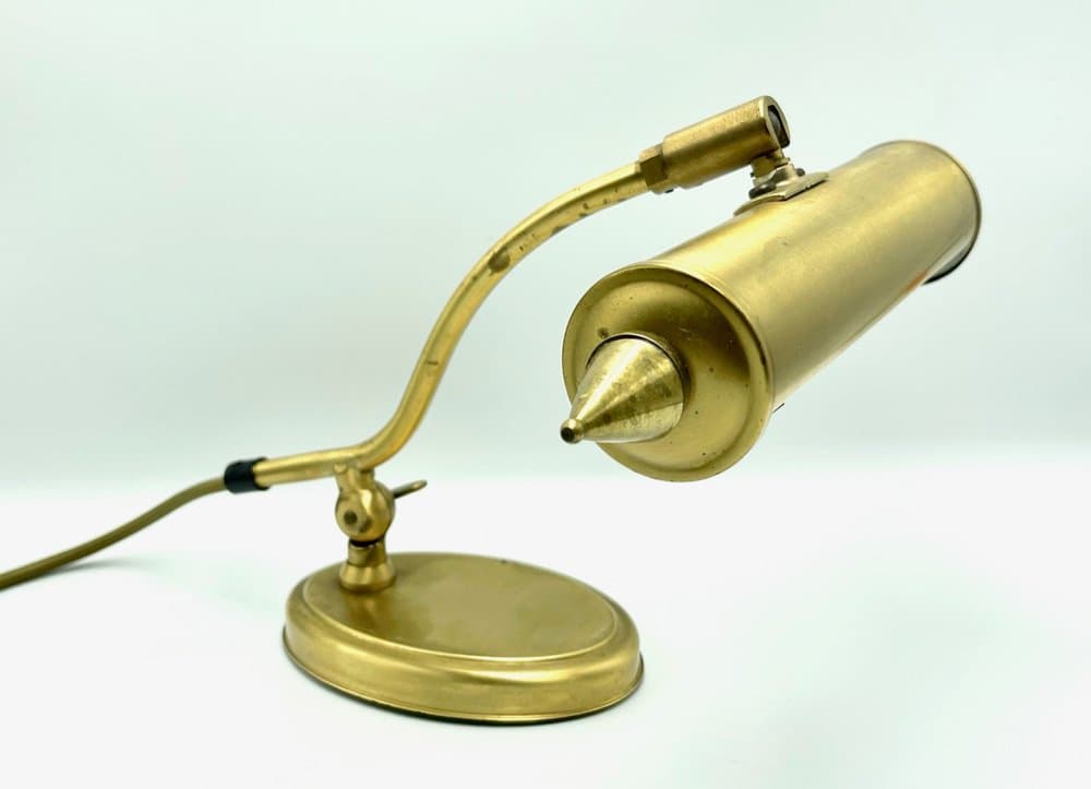 Piano table lamp, golden brass, Germany, 1960s. - 157385