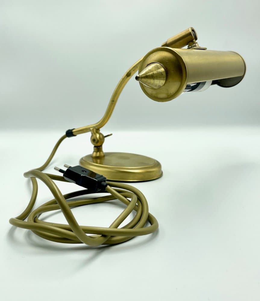 Piano table lamp, golden brass, Germany, 1960s. - 157389