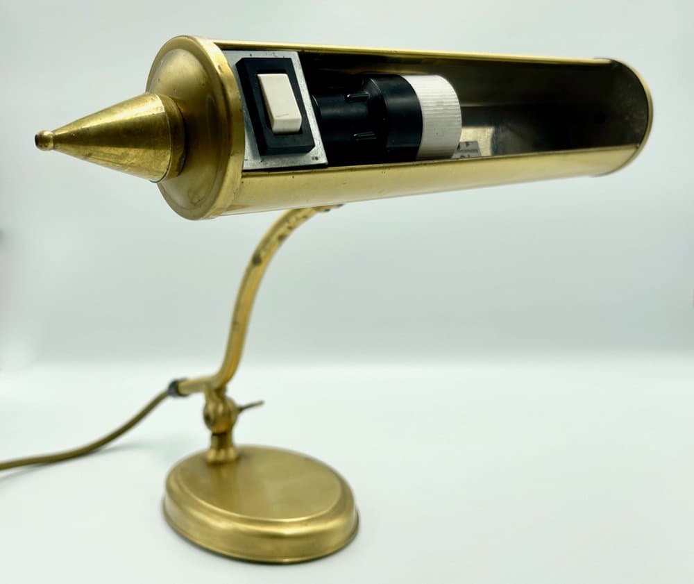 Piano table lamp, golden brass, Germany, 1960s. - 157390