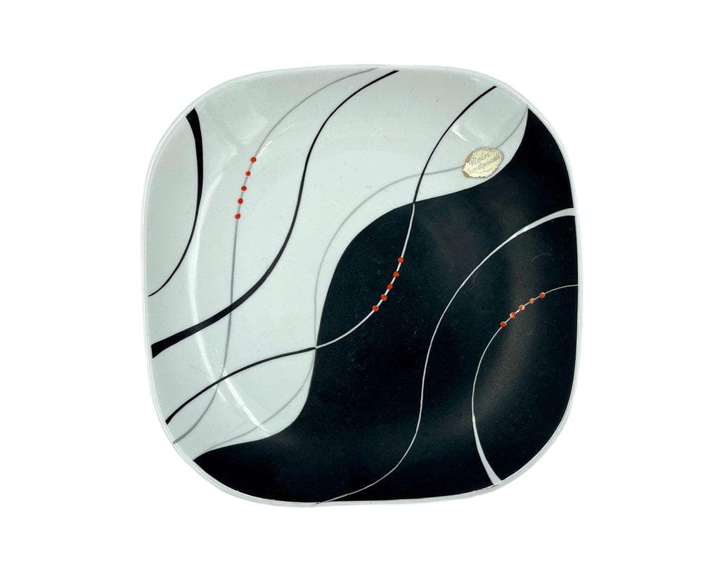 Decorative Plate New Look, multicolor porcelain, Ilmenau Graf Von Henneberg, Germany, 1960s