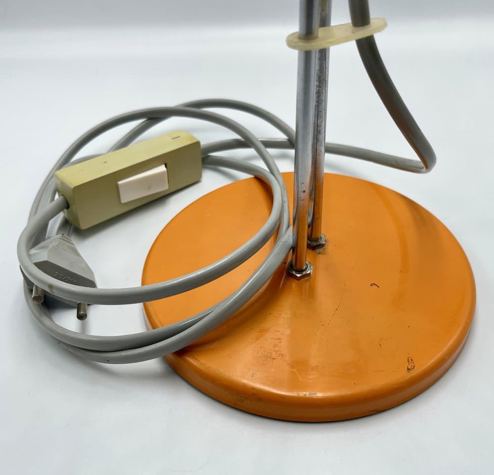 Table lamp, orange steel, by J. Hurka, Czech Republic, 1970s. - 157427