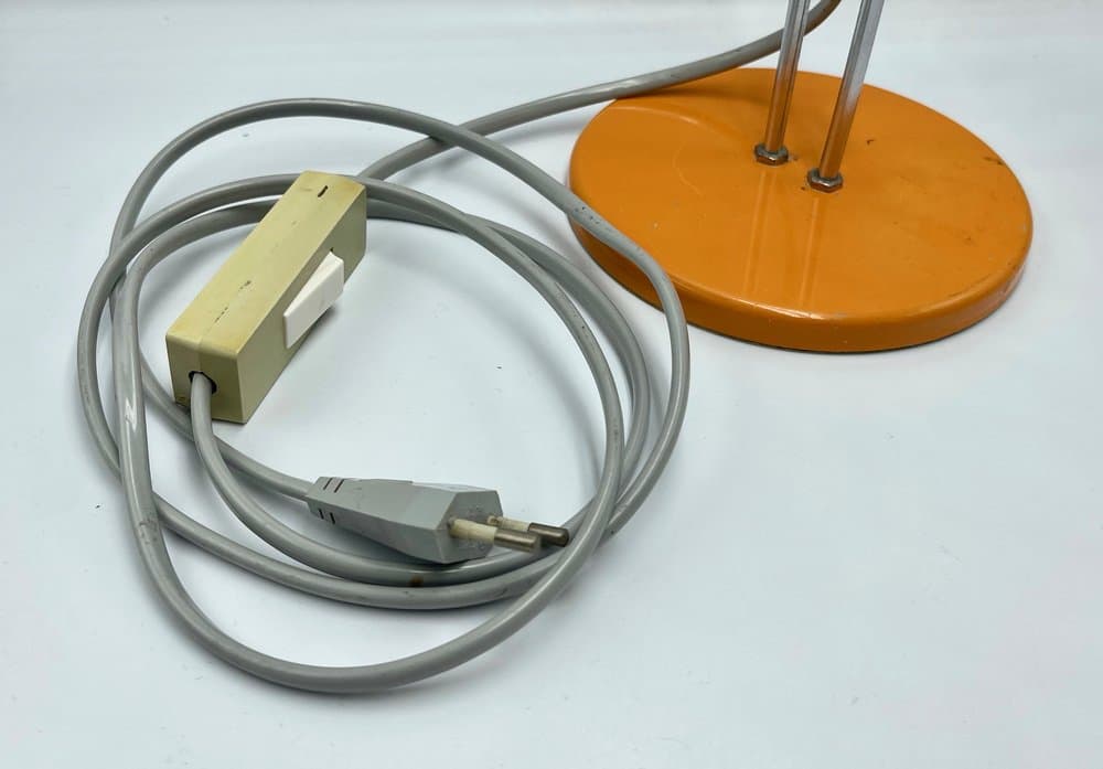 Table lamp, orange steel, by J. Hurka, Czech Republic, 1970s. - 157428