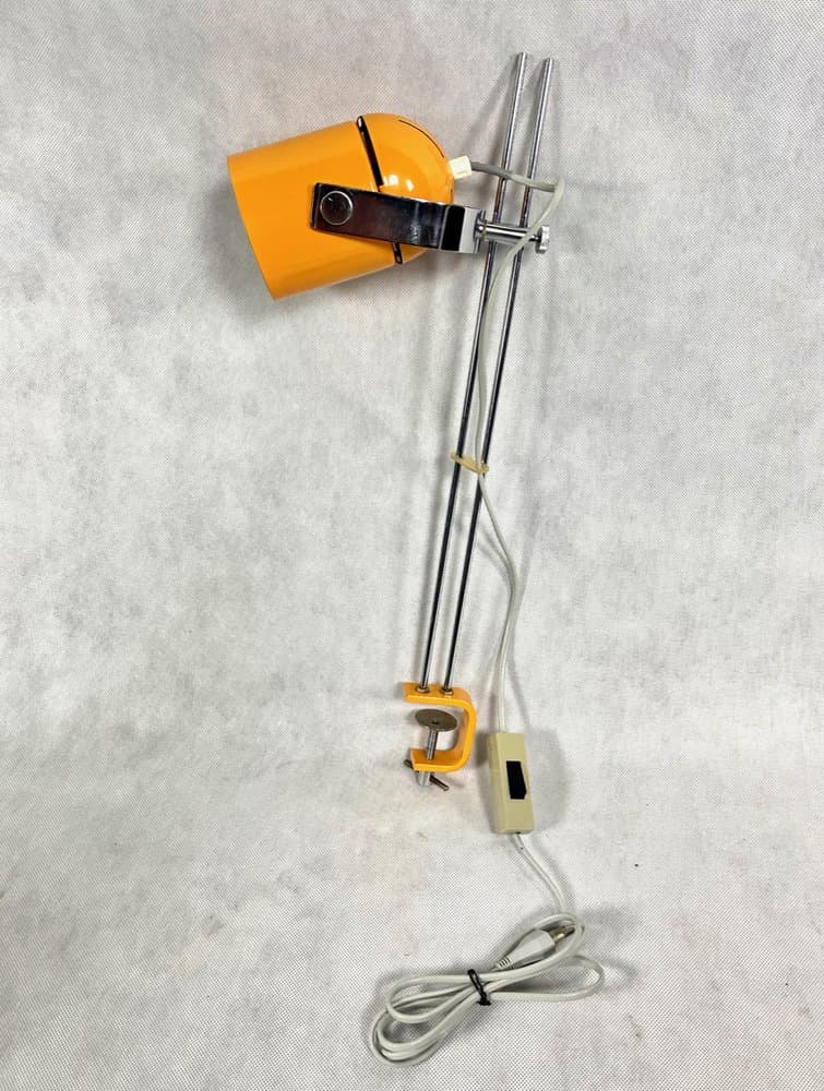 Table lamp adjustable, orange, chrome steel, by S. Indra, Czechoslovakia, 1970s. - 157432