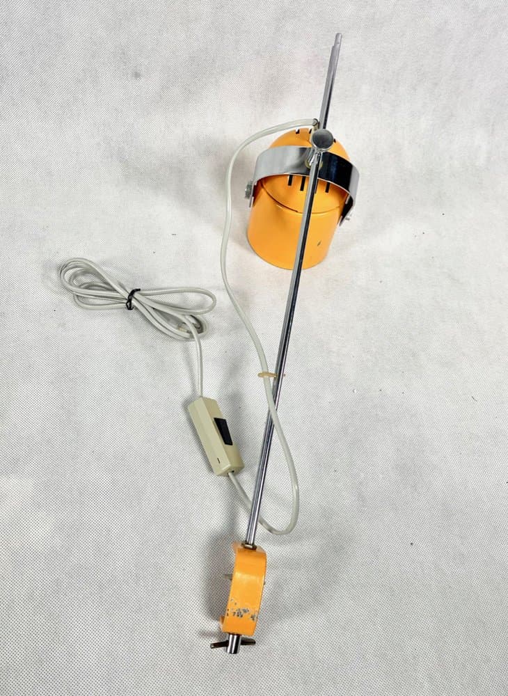 Table lamp adjustable, orange, chrome steel, by S. Indra, Czechoslovakia, 1970s. - 157433