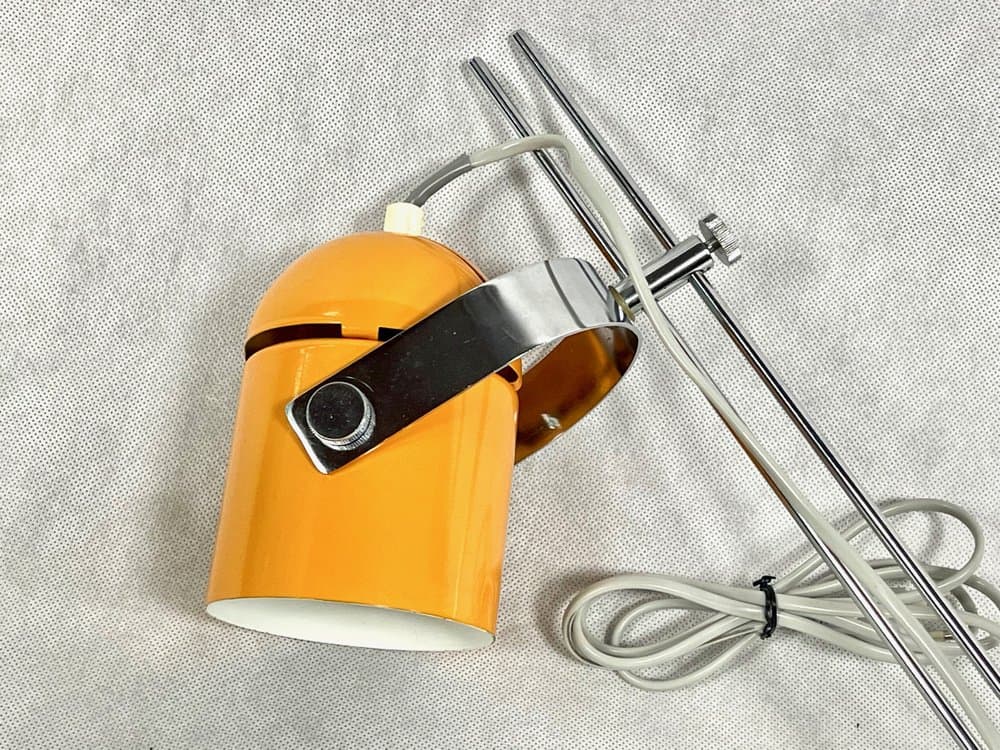 Table lamp adjustable, orange, chrome steel, by S. Indra, Czechoslovakia, 1970s. - 157434