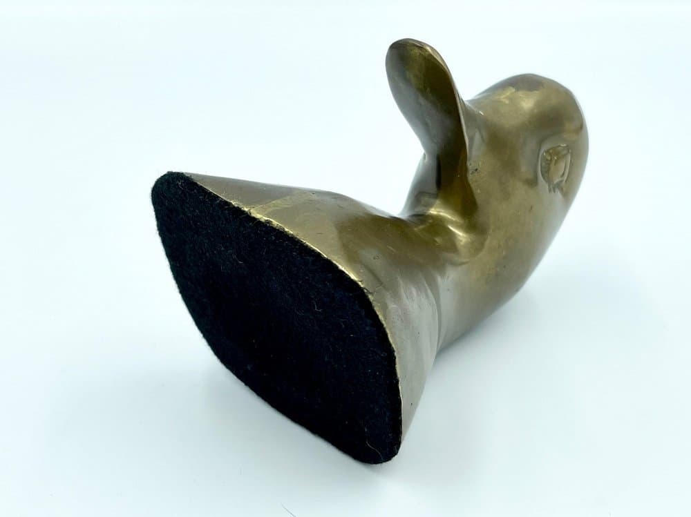 Figurka głowa kaczki, złoty, mosiądz, lata 50. - 157441