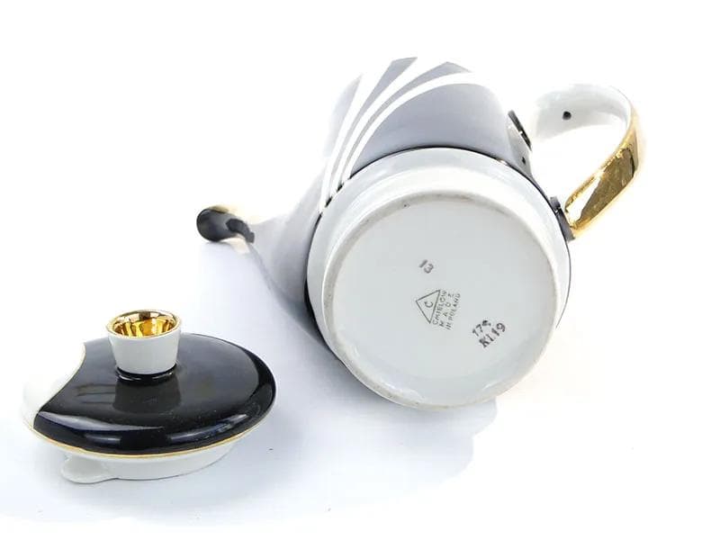 Dzbanek London, porcelana czarny, proj. W. Potacki, Ćmielów, Polska, lata 60. - 9828