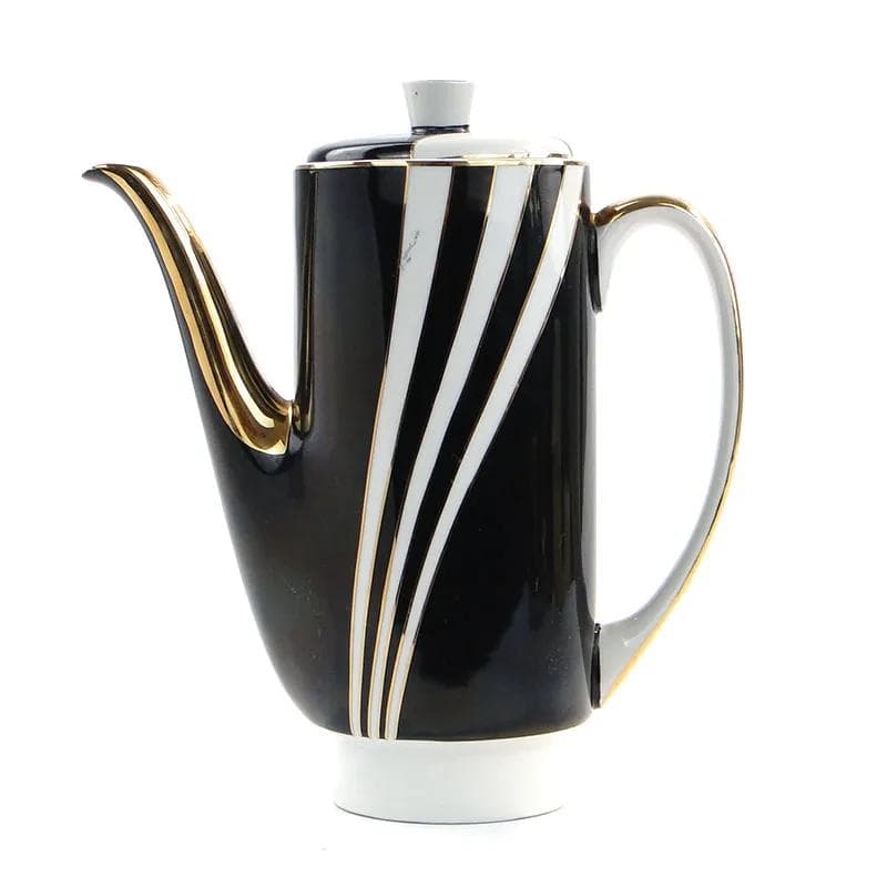 Dzbanek London, porcelana czarny, proj. W. Potacki, Ćmielów, Polska, lata 60. - 9822