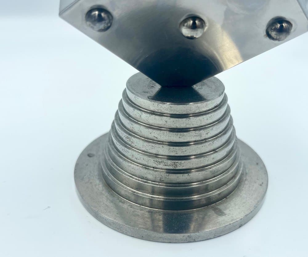 Przycisk do papieru Art Deco Dice, srebrny, stal, lata 60. - 157451