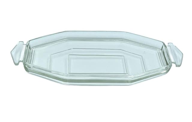 Taca Art Deco, transparent, szkło, lata 30. - WYMIARY