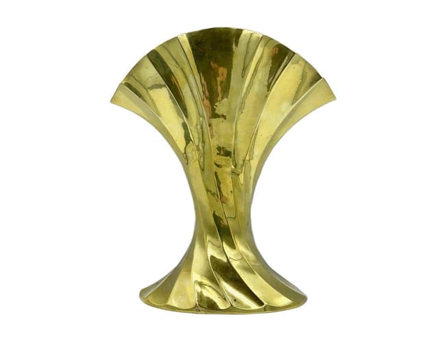 Vase Shell, golden brass, Germany, 1960s. - DIMENSION