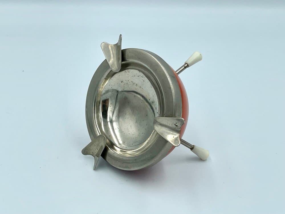 Popielniczka Space Age, pomarańczowy, stal, Polska, lata 70. - 157514