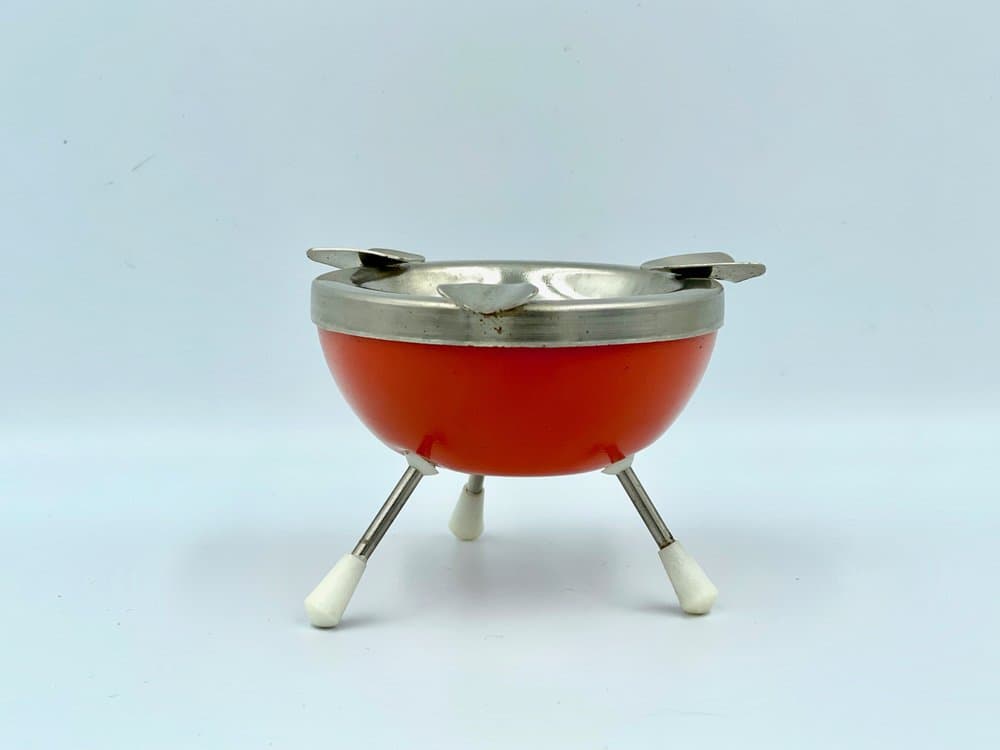 Popielniczka Space Age, pomarańczowy, stal, Polska, lata 70. - 157515