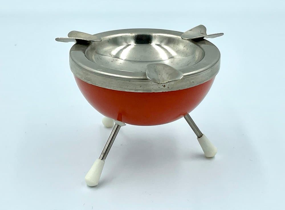 Popielniczka Space Age, pomarańczowy, stal, Polska, lata 70. - 157517