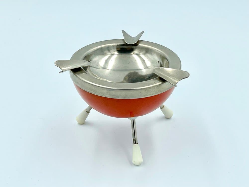 Popielniczka Space Age, pomarańczowy, stal, Polska, lata 70. - 157516