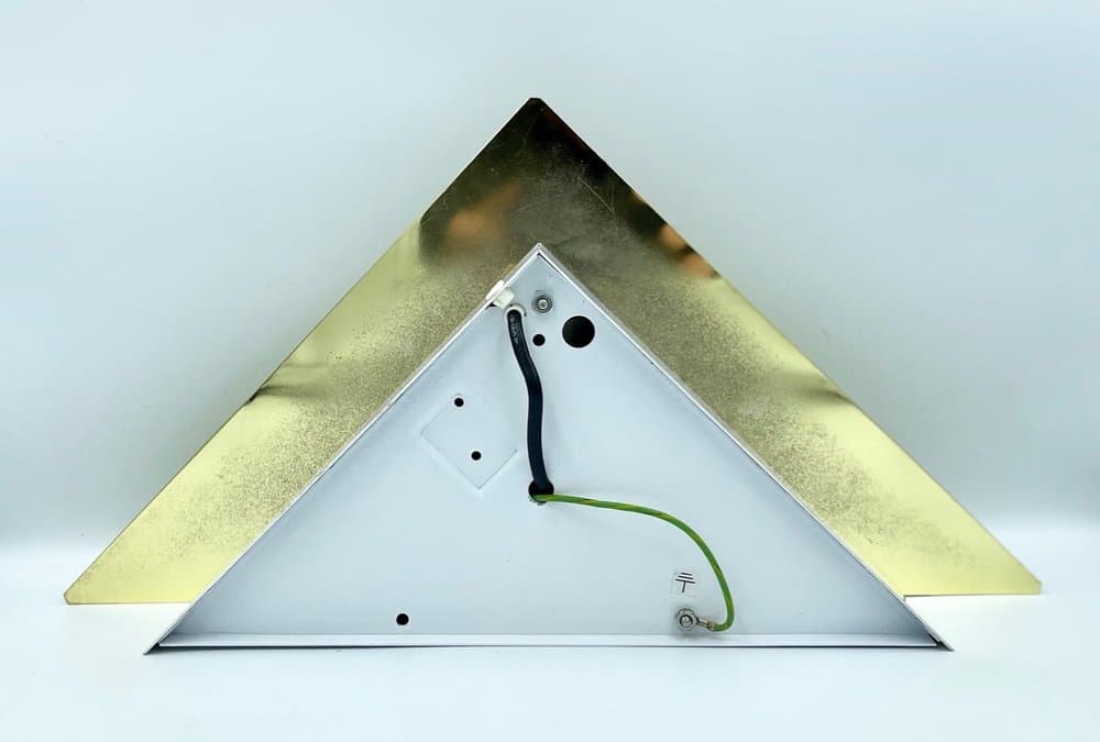 Kinkiet ścienny postmodernistyczny, złoty, mosiądz, akryl, Niemcy, lata 80. - 157521