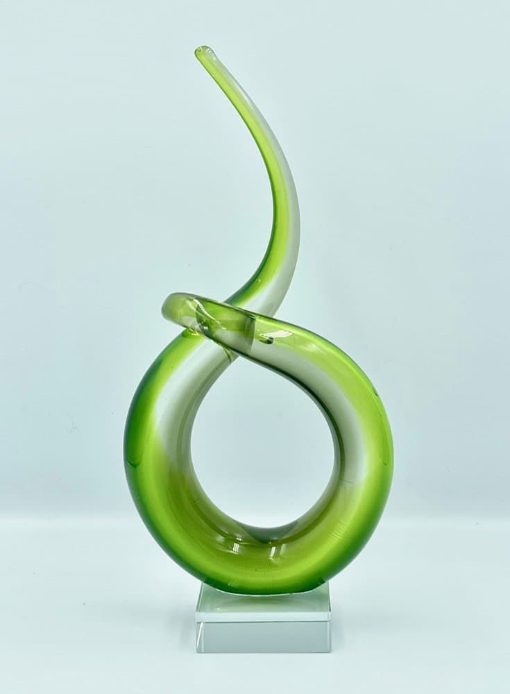 Rzeźba, Murano Twist, zielony, szkło, Włochy, lata 60. - 157551