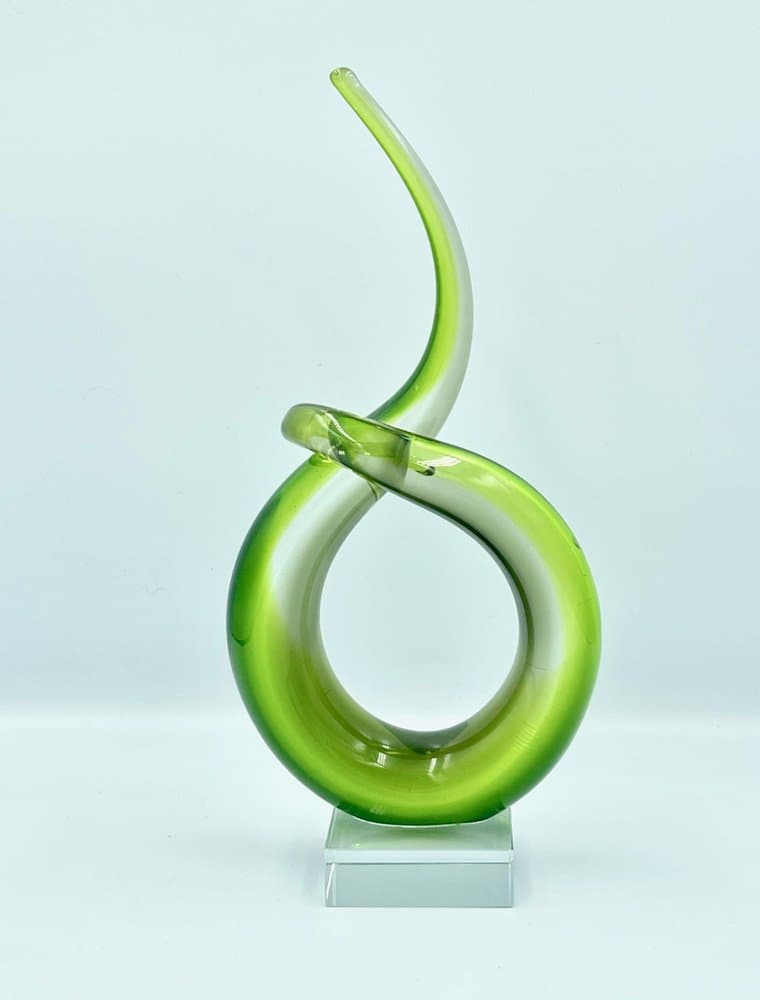 Rzeźba, Murano Twist, zielony, szkło, Włochy, lata 60. - 157552