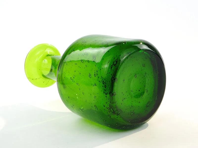 Wazon-butla Antico, zielony, szkło, proj. Z. Horbowy, Polska, lata 70. - 10000