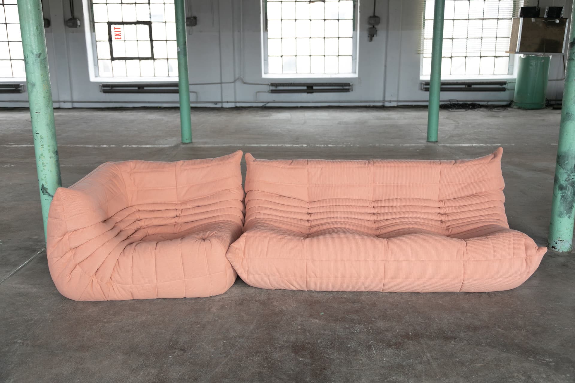 Zestaw wypoczynkowy Togo 5 części, cord różowy - 144100