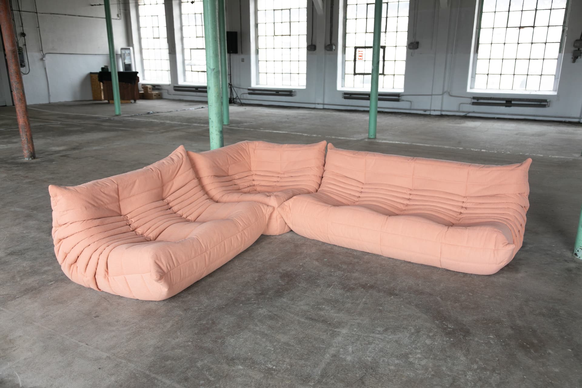 Zestaw wypoczynkowy Togo 5 części, cord różowy - 144104