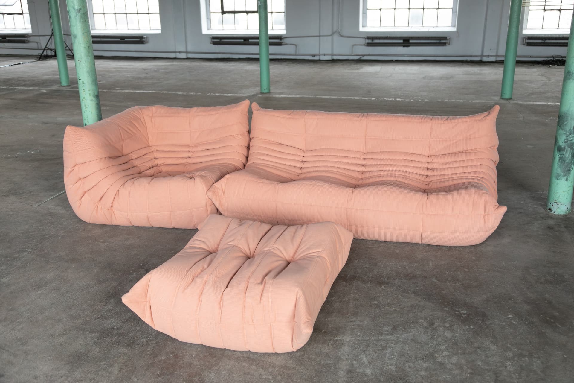 Zestaw wypoczynkowy Togo 5 części, cord różowy - 144103