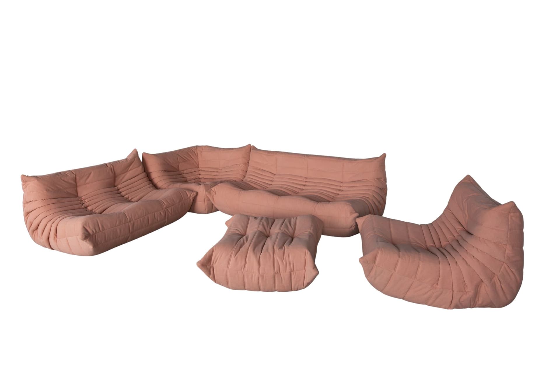 Zestaw wypoczynkowy Togo 5 części, cord różowy